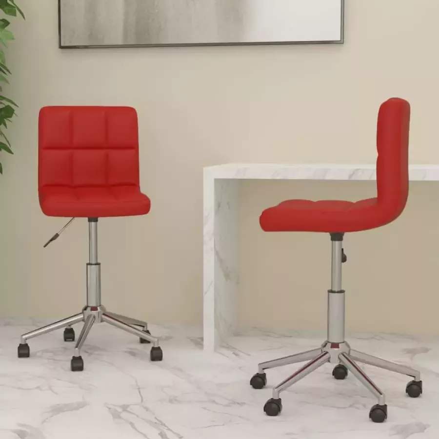 ForYou Prolenta Premium Eetkamerstoelen draaibaar 2 st kunstleer wijnrood