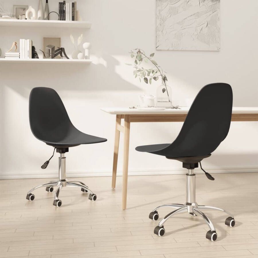 ForYou Prolenta Premium Eetkamerstoelen draaibaar 2 st polypropeen lichtgrijs