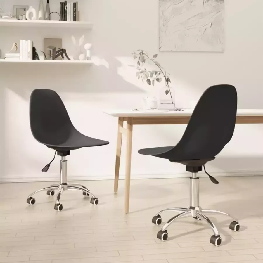 ForYou Prolenta Premium Eetkamerstoelen draaibaar 2 st polypropeen lichtgrijs