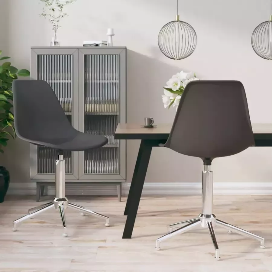 ForYou Prolenta Premium Eetkamerstoelen draaibaar 2 st polypropeen lichtgrijs