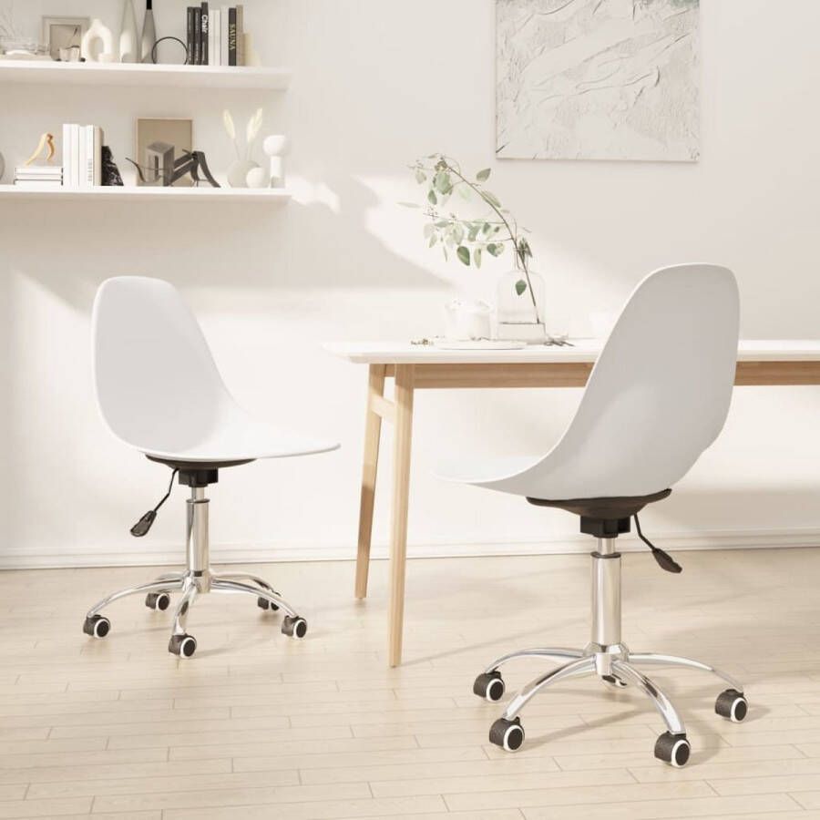 ForYou Prolenta Premium Eetkamerstoelen draaibaar 2 st polypropeen wit