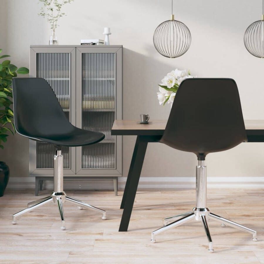 ForYou Prolenta Premium Eetkamerstoelen draaibaar 2 st polypropeen zwart