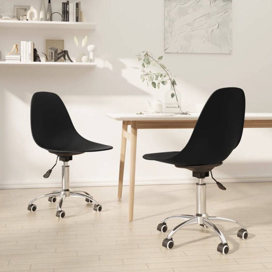 ForYou Prolenta Premium Eetkamerstoelen draaibaar 2 st polypropeen zwart