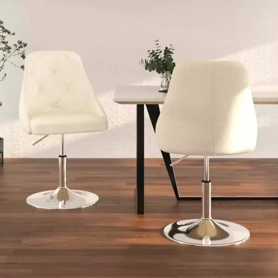 ForYou Prolenta Premium Eetkamerstoelen draaibaar 2 st stof crèmekleurig