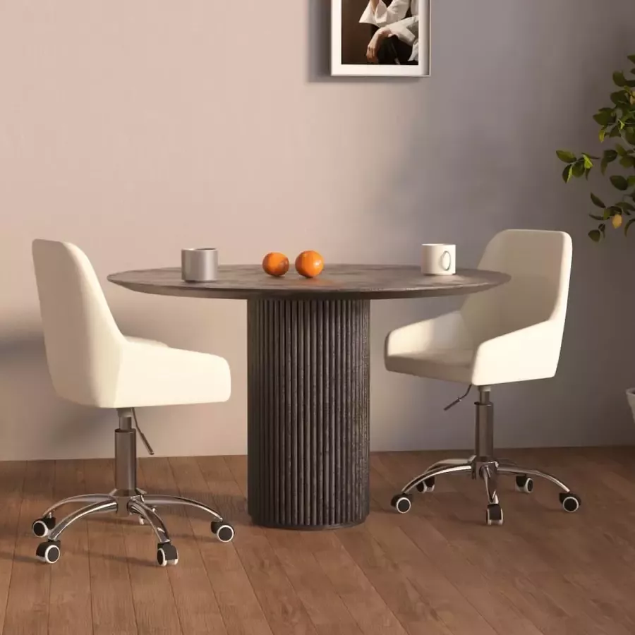 ForYou Prolenta Premium Eetkamerstoelen draaibaar 2 st stof crèmekleurig