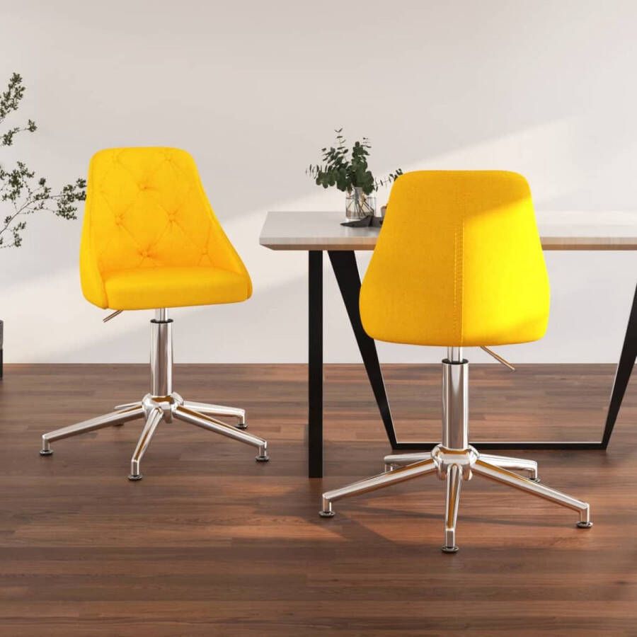 ForYou Prolenta Premium Eetkamerstoelen draaibaar 2 st stof geel