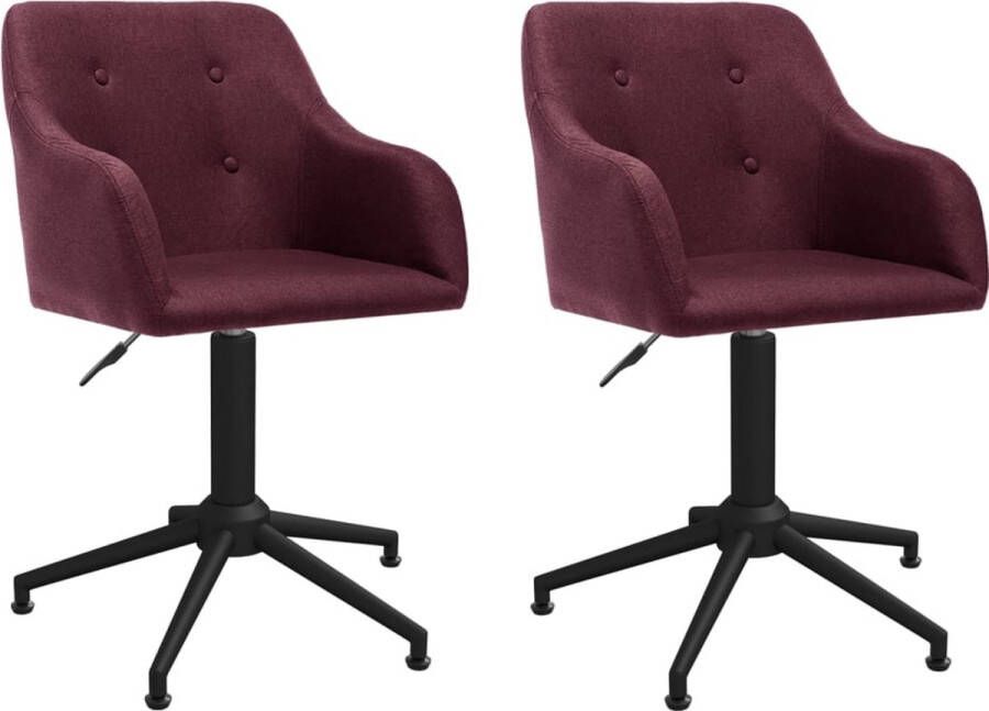 ForYou Prolenta Premium Eetkamerstoelen draaibaar 2 st stof paars