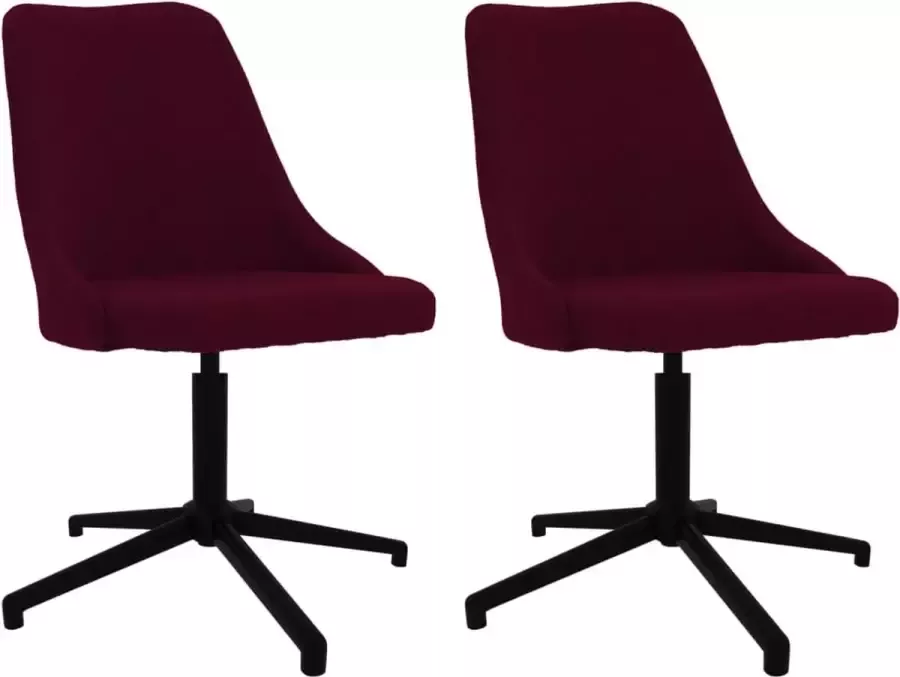 ForYou Prolenta Premium Eetkamerstoelen draaibaar 2 st stof paars - Foto 6