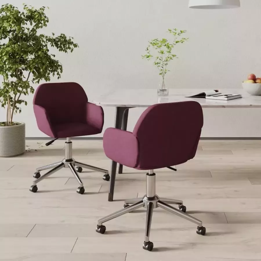 ForYou Prolenta Premium Eetkamerstoelen draaibaar 2 st stof paars