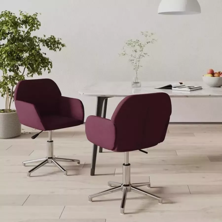 ForYou Prolenta Premium Eetkamerstoelen draaibaar 2 st stof paars