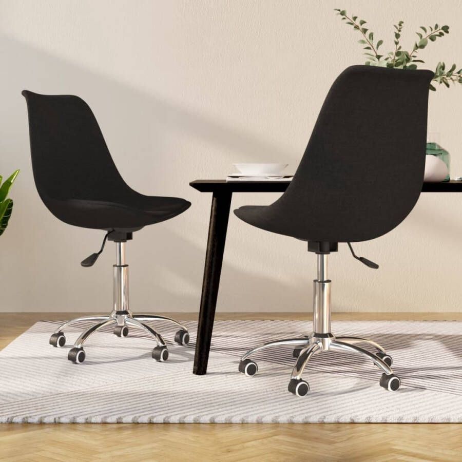 ForYou Prolenta Premium Eetkamerstoelen draaibaar 2 st stof zwart