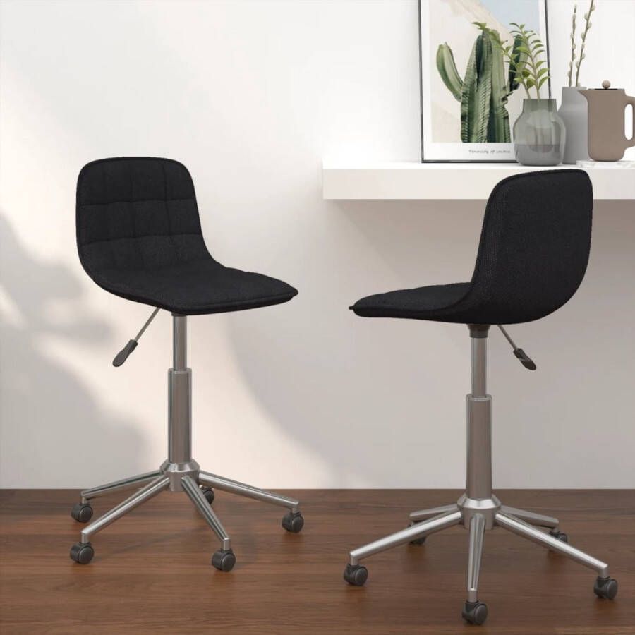 ForYou Prolenta Premium Eetkamerstoelen draaibaar 2 st stof zwart