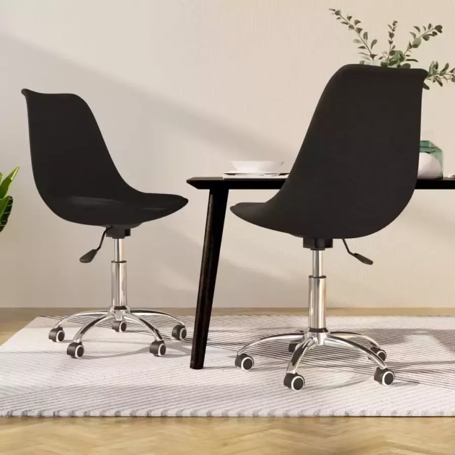 ForYou Prolenta Premium Eetkamerstoelen draaibaar 2 st stof zwart