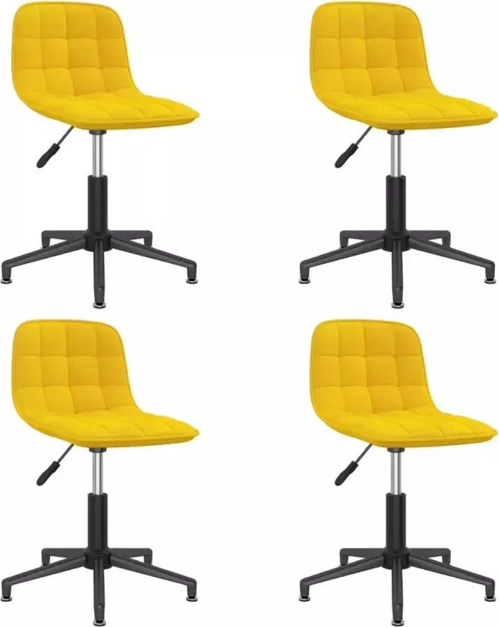 ForYou Prolenta Premium Eetkamerstoelen draaibaar 4 st fluweel geel - Foto 6