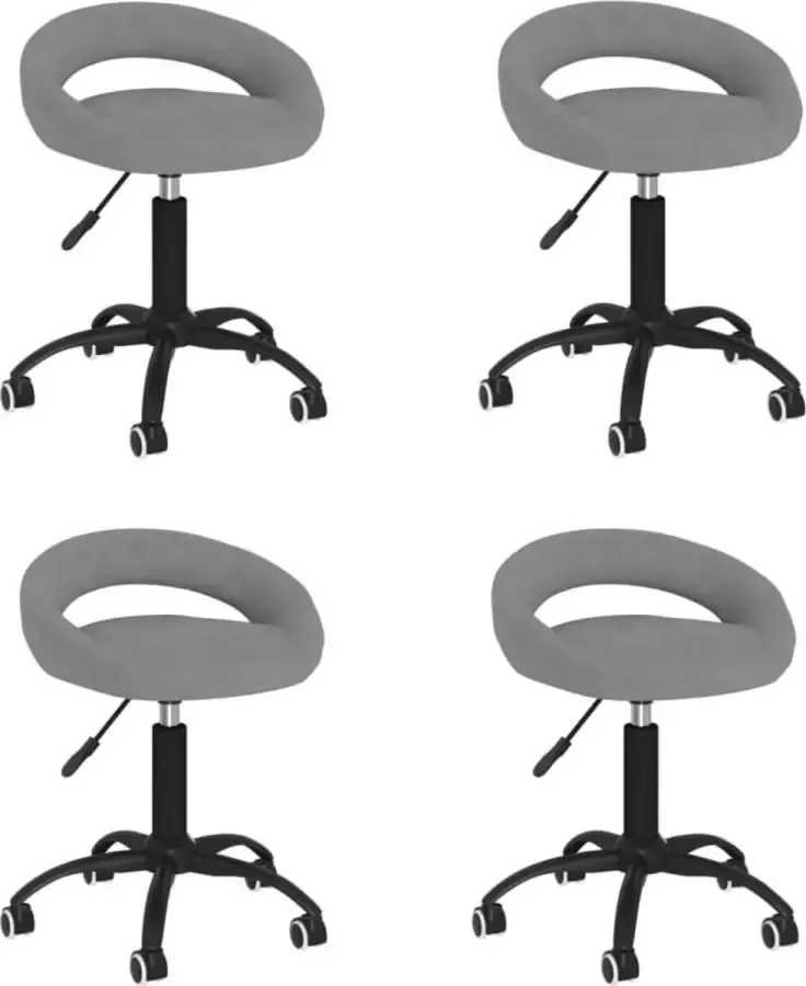 ForYou Prolenta Premium Eetkamerstoelen draaibaar 4 st fluweel grijs - Foto 2