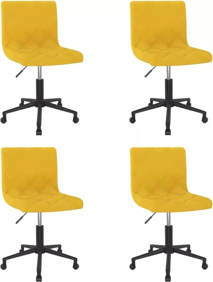 ForYou Prolenta Premium Eetkamerstoelen draaibaar 4 st fluweel mosterdgeel