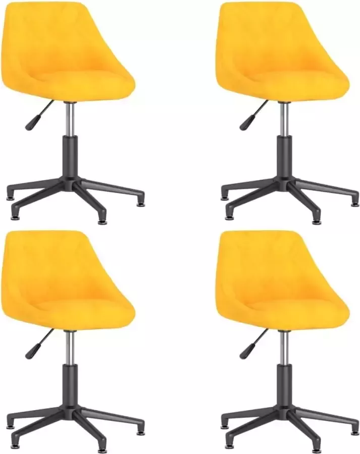ForYou Prolenta Premium Eetkamerstoelen draaibaar 4 st fluweel mosterdgeel