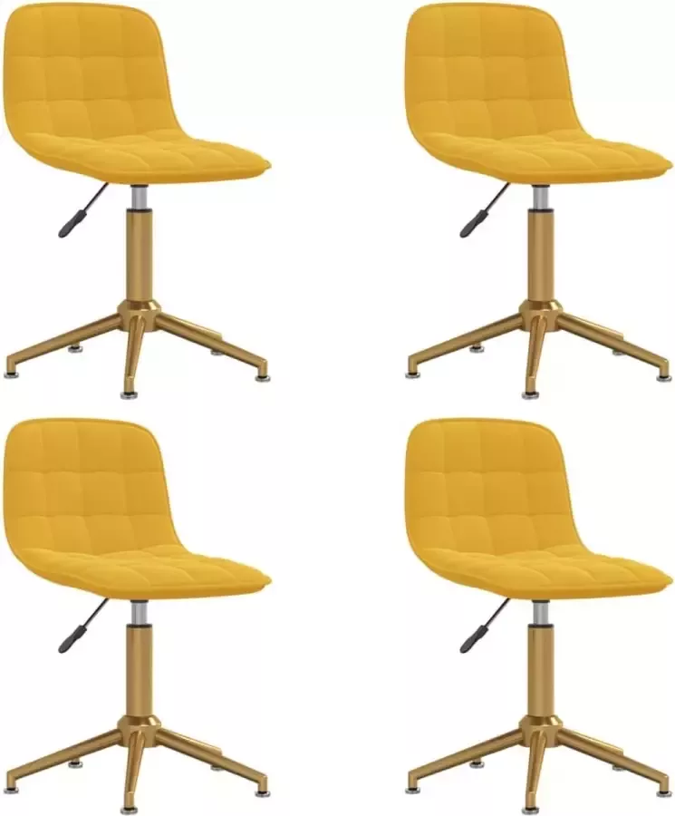 ForYou Prolenta Premium Eetkamerstoelen draaibaar 4 st fluweel mosterdgeel