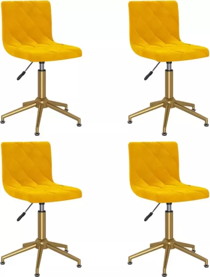 ForYou Prolenta Premium Eetkamerstoelen draaibaar 4 st fluweel mosterdgeel