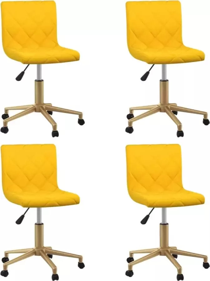 ForYou Prolenta Premium Eetkamerstoelen draaibaar 4 st fluweel mosterdgeel