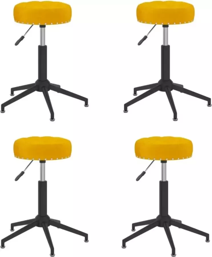 ForYou Prolenta Premium Eetkamerstoelen draaibaar 4 st fluweel mosterdgeel