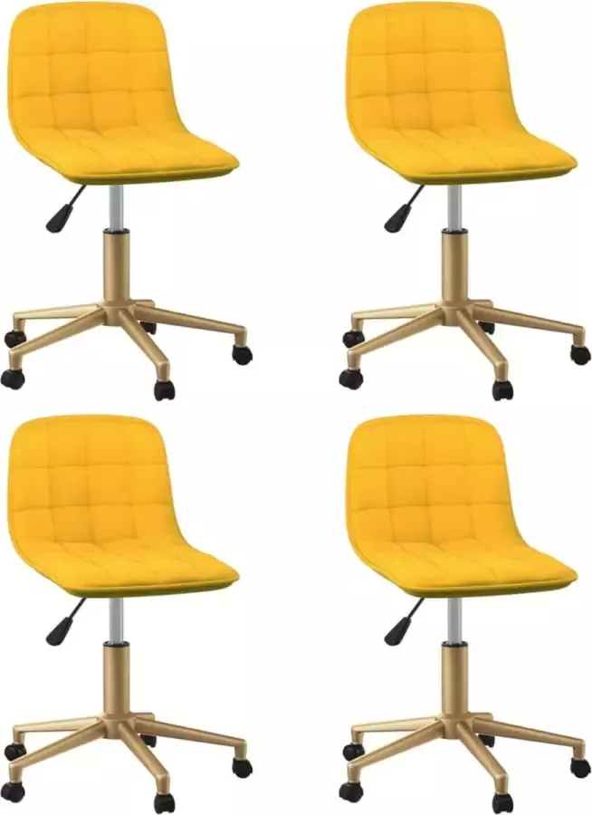 ForYou Prolenta Premium Eetkamerstoelen draaibaar 4 st fluweel mosterdgeel