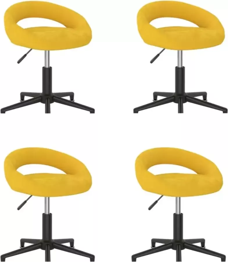 ForYou Prolenta Premium Eetkamerstoelen draaibaar 4 st fluweel mosterdgeel