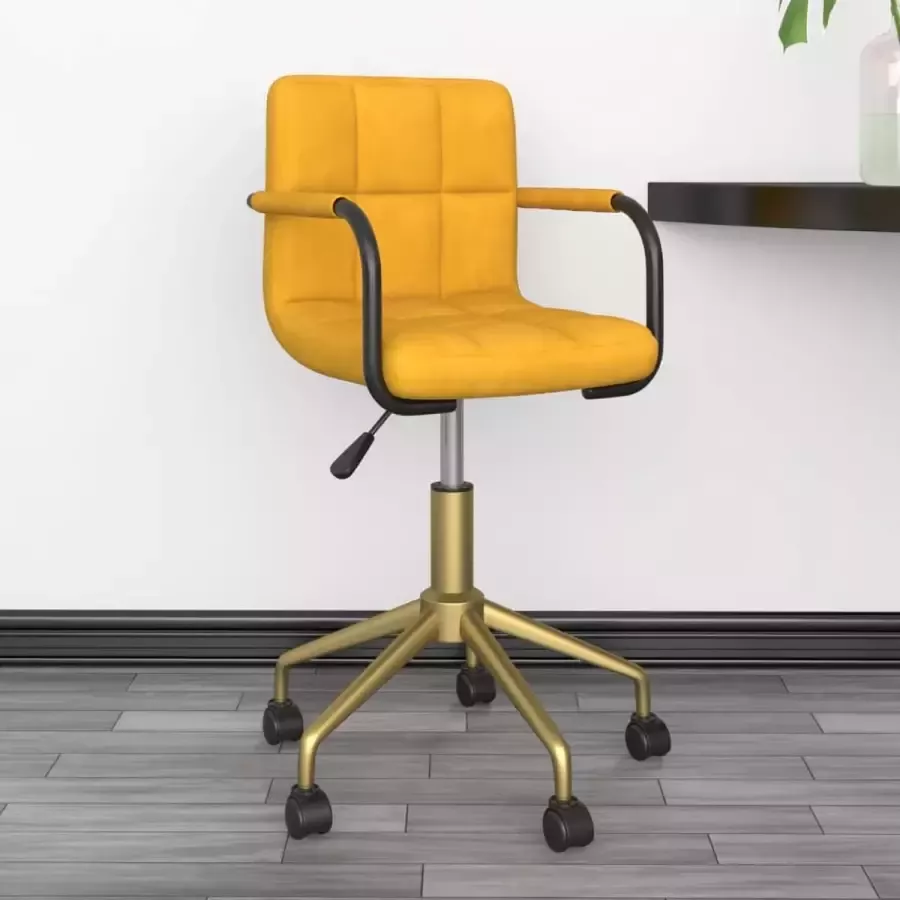 ForYou Prolenta Premium Eetkamerstoelen draaibaar 4 st fluweel mosterdgeel