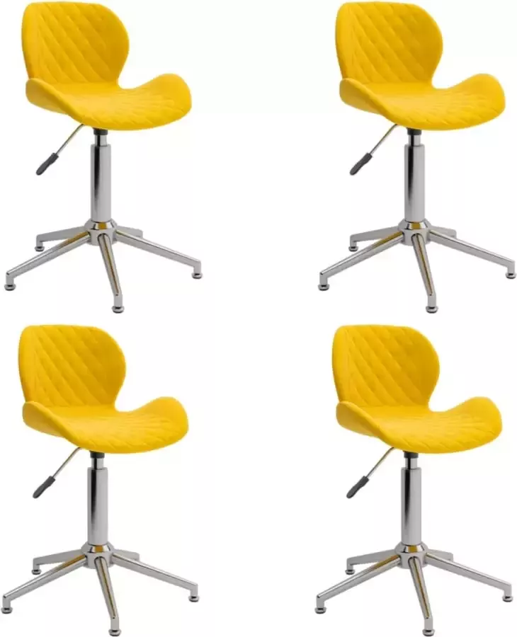 ForYou Prolenta Premium Eetkamerstoelen draaibaar 4 st fluweel mosterdgeel
