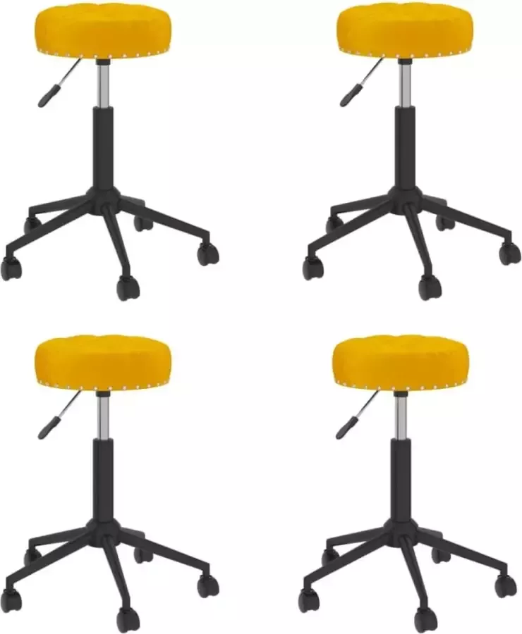 ForYou Prolenta Premium Eetkamerstoelen draaibaar 4 st fluweel mosterdgeel