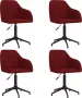 ForYou Prolenta Premium Eetkamerstoelen draaibaar 4 st fluweel wijnrood - Thumbnail 1