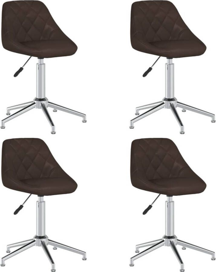 ForYou Prolenta Premium Eetkamerstoelen draaibaar 4 st kunstleer bruin