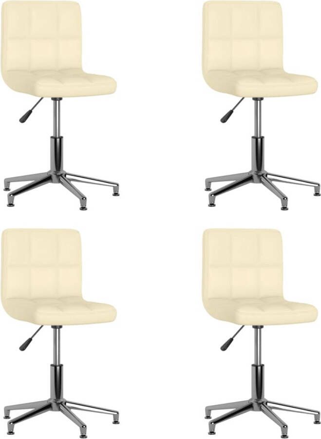 ForYou Prolenta Premium Eetkamerstoelen draaibaar 4 st kunstleer crèmekleurig