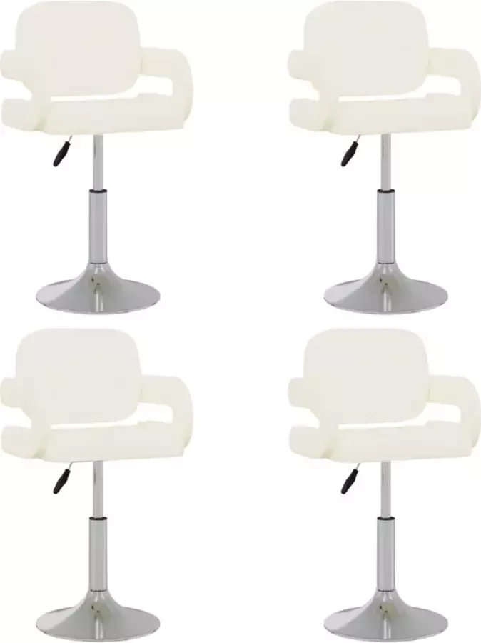 ForYou Prolenta Premium Eetkamerstoelen draaibaar 4 st kunstleer crèmekleurig - Foto 7