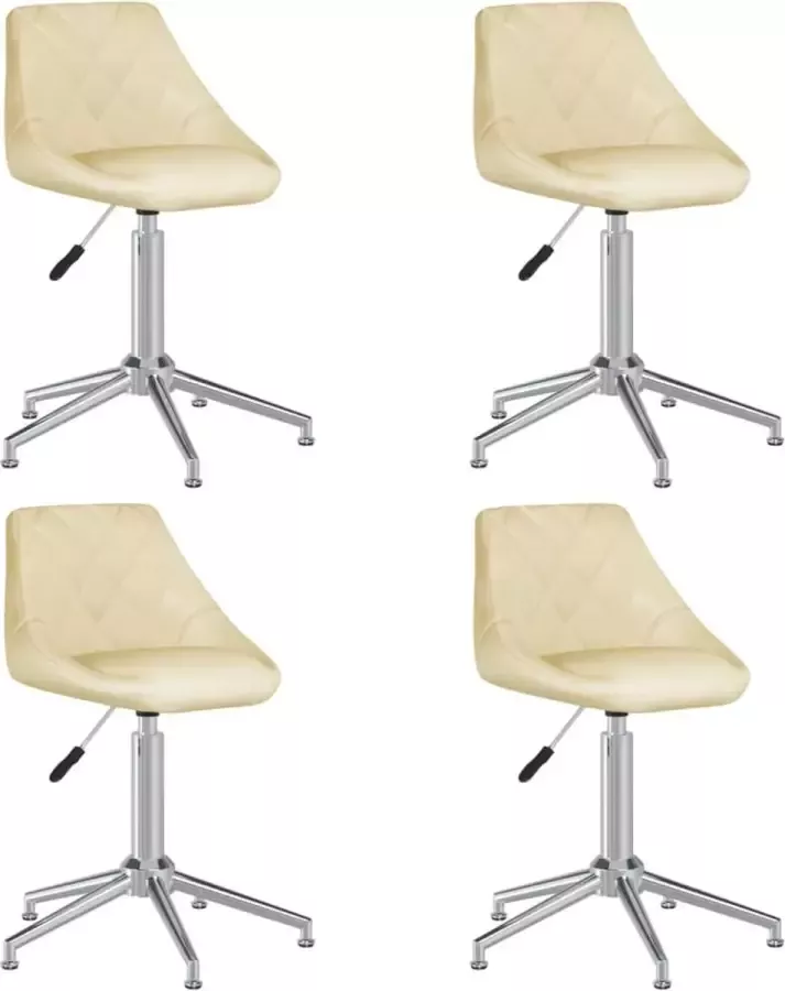 ForYou Prolenta Premium Eetkamerstoelen draaibaar 4 st kunstleer crèmekleurig - Foto 5