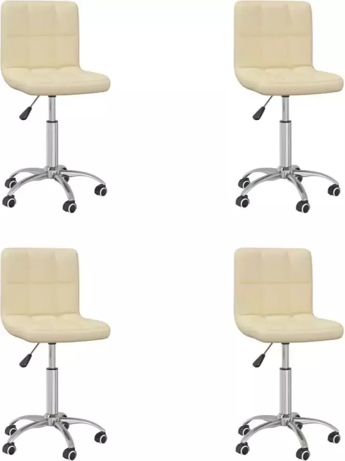 ForYou Prolenta Premium Eetkamerstoelen draaibaar 4 st kunstleer crèmekleurig - Foto 8