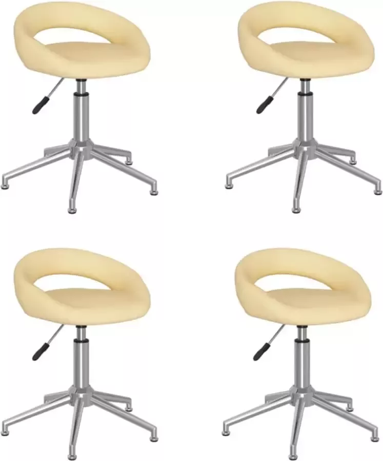 ForYou Prolenta Premium Eetkamerstoelen draaibaar 4 st kunstleer crèmekleurig - Foto 3