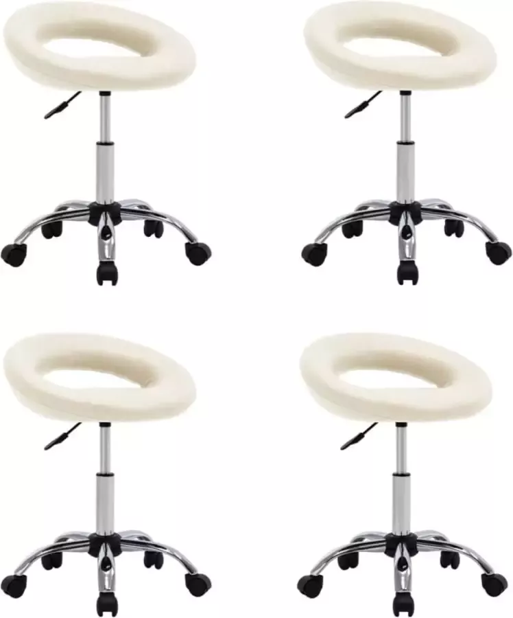 ForYou Prolenta Premium Eetkamerstoelen draaibaar 4 st kunstleer crèmekleurig - Foto 2