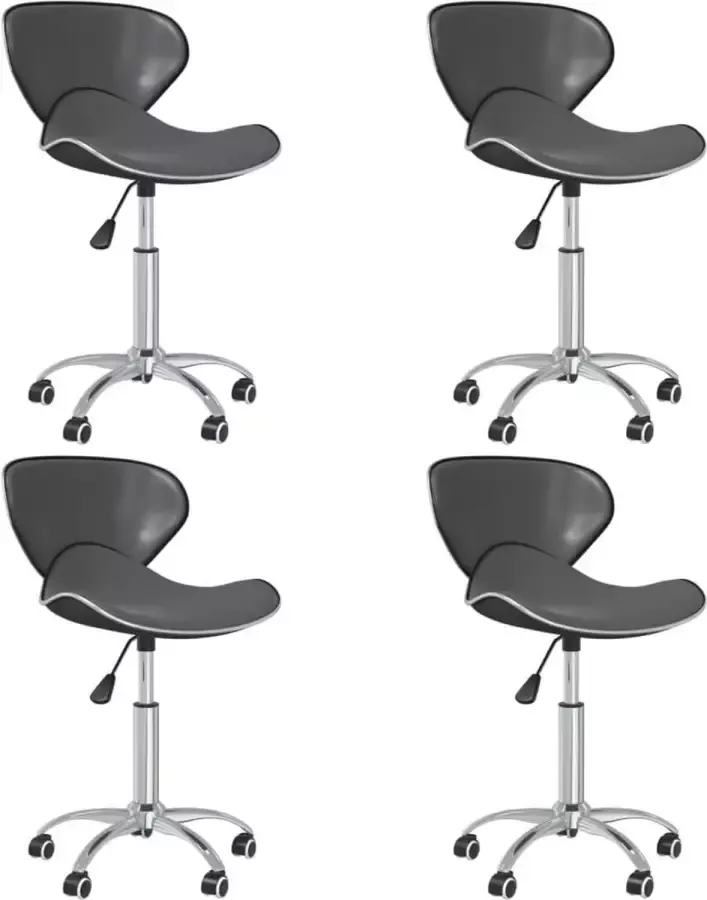 ForYou Prolenta Premium Eetkamerstoelen draaibaar 4 st kunstleer grijs - Foto 5