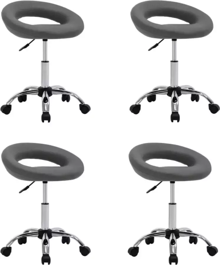 ForYou Prolenta Premium Eetkamerstoelen draaibaar 4 st kunstleer grijs - Foto 2