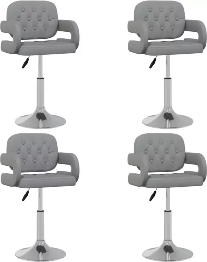 ForYou Prolenta Premium Eetkamerstoelen draaibaar 4 st kunstleer grijs - Foto 4