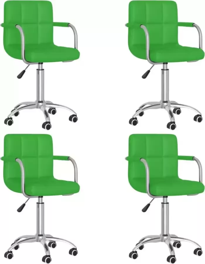 ForYou Prolenta Premium Eetkamerstoelen draaibaar 4 st kunstleer groen