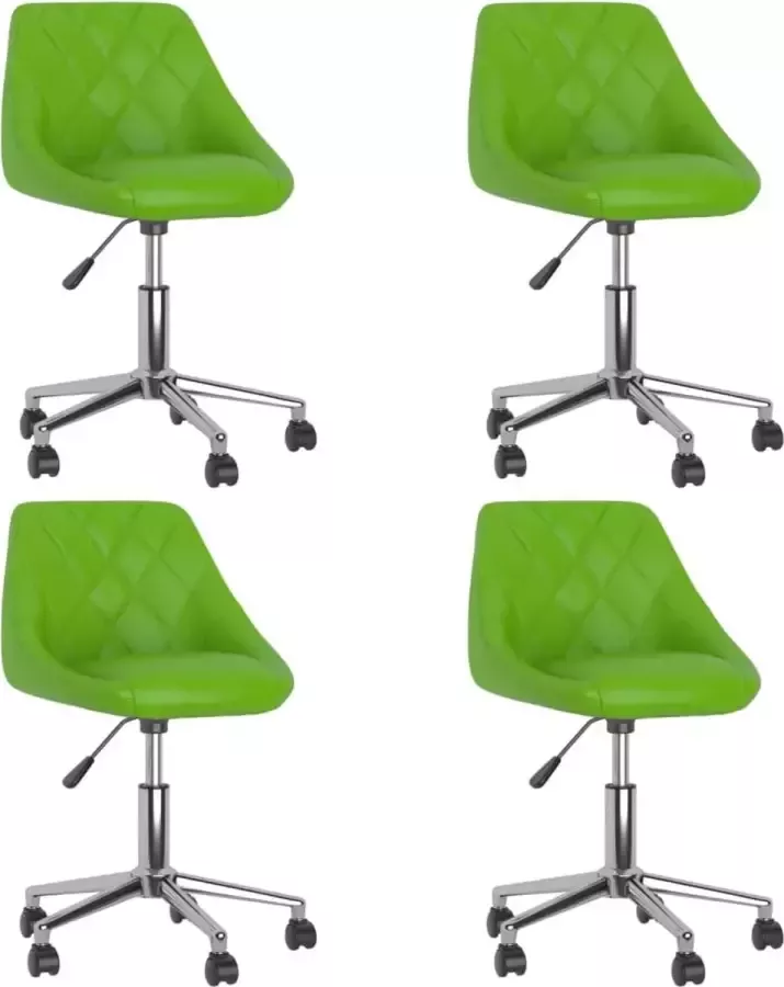 ForYou Prolenta Premium Eetkamerstoelen draaibaar 4 st kunstleer groen