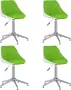 ForYou Prolenta Premium Eetkamerstoelen draaibaar 4 st kunstleer groen en wit - Thumbnail 1