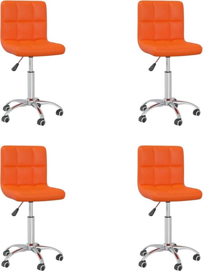 ForYou Prolenta Premium Eetkamerstoelen draaibaar 4 st kunstleer oranje