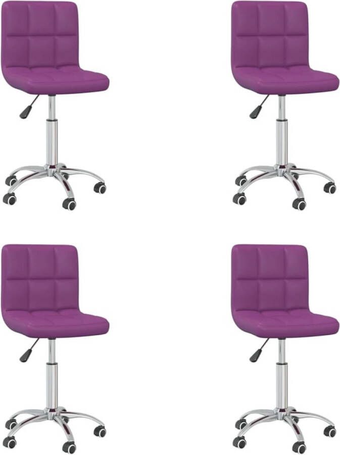 ForYou Prolenta Premium Eetkamerstoelen draaibaar 4 st kunstleer paars