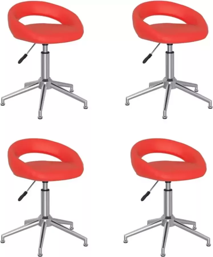 ForYou Prolenta Premium Eetkamerstoelen draaibaar 4 st kunstleer rood