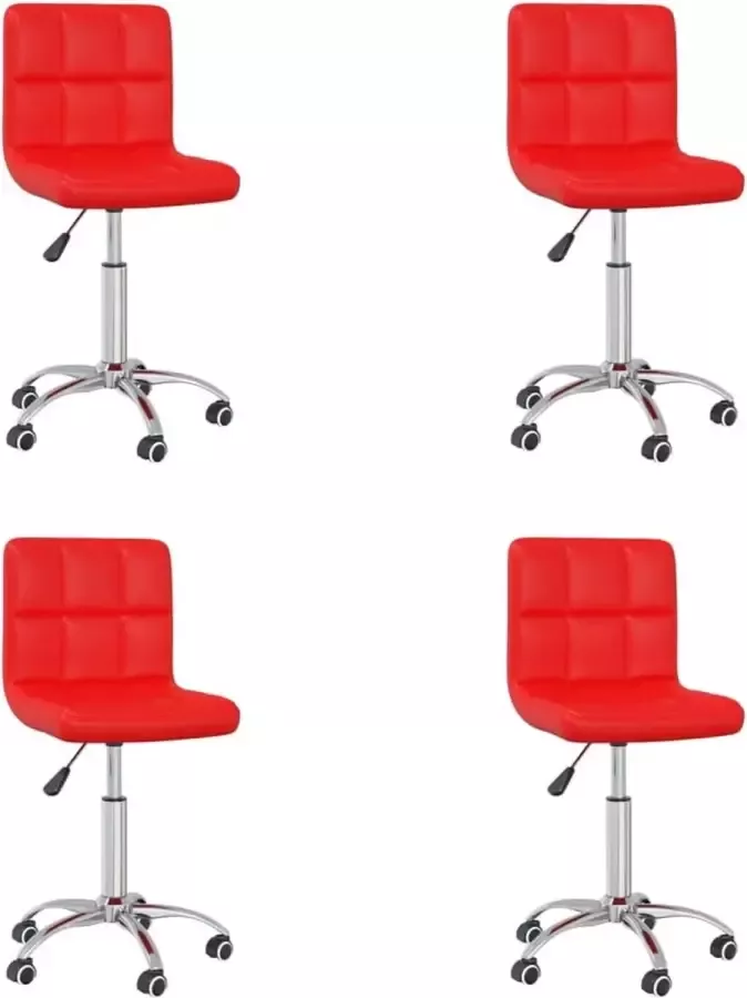 ForYou Prolenta Premium Eetkamerstoelen draaibaar 4 st kunstleer rood