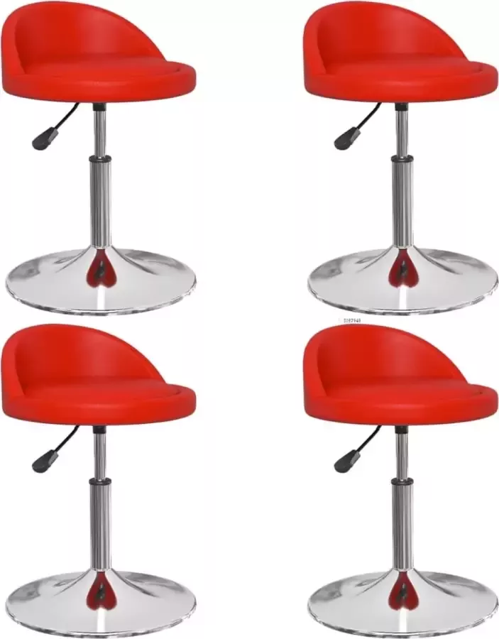 ForYou Prolenta Premium Eetkamerstoelen draaibaar 4 st kunstleer rood