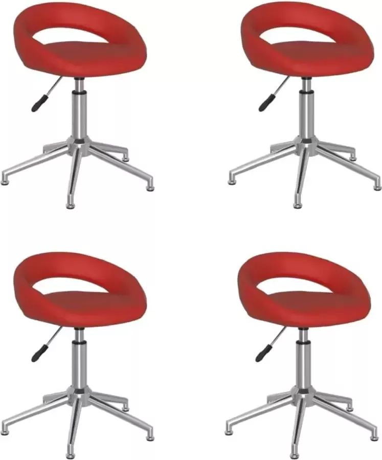 ForYou Prolenta Premium Eetkamerstoelen draaibaar 4 st kunstleer wijnrood - Foto 7